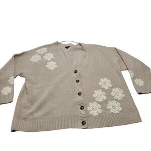 Torrid vegan cashmere V neck cardigan sweater 3d floral applique 3